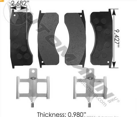 141.7636-D769 -Hydraulic  Brake Pads - Nick's Truck Parts