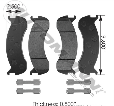 141.7654-D786-Hydraulic  Brake Pads - Nick's Truck Parts