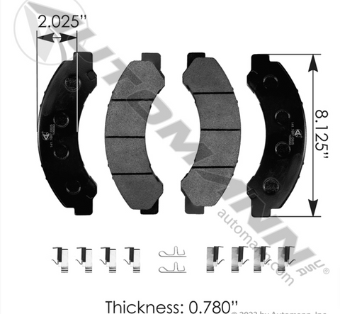 141.7697-D825- Hydraulic  Brake Pads - Nick's Truck Parts