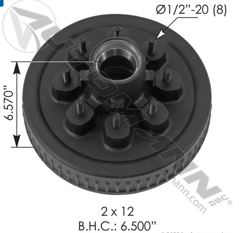 150.821909- Oil Hub/Drum 6-7K - Nick's Truck Parts