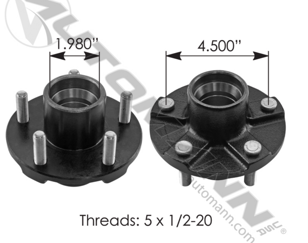 150.BT5450- Idler Hub 2500 lb - Nick's Truck Parts