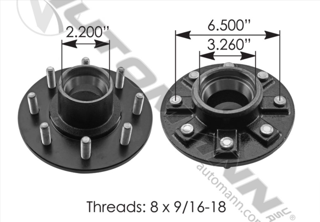 150.H866916 - Idler Hub 7;000 lb Axle - Nick's Truck Parts