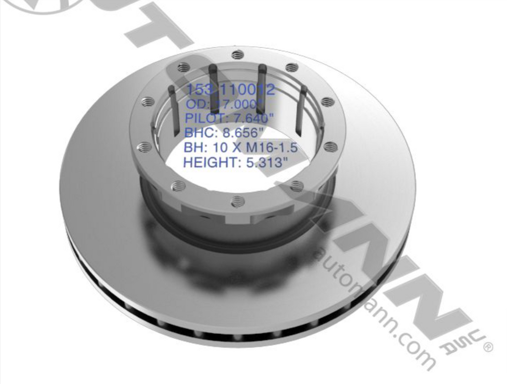 153.110012 - Air Disc Rotor - Nick's Truck Parts
