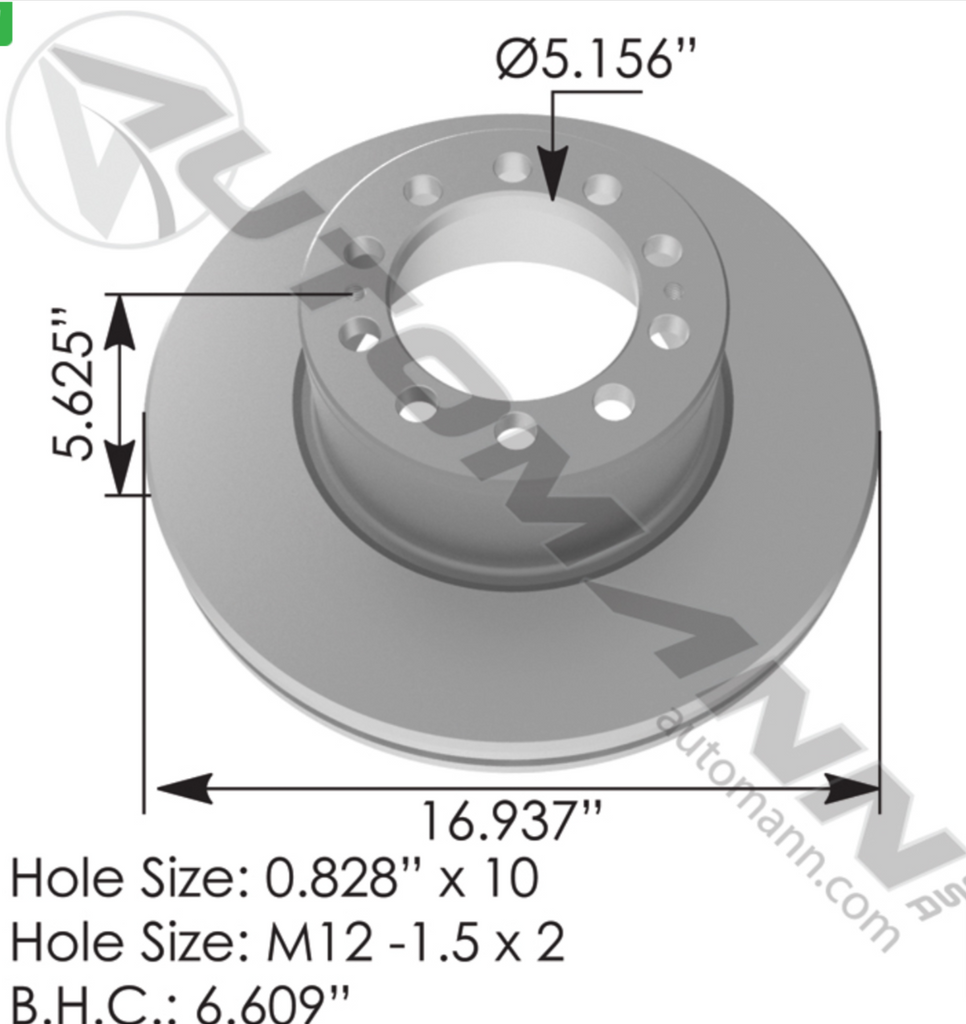 153.110312- Air Disc Rotor - Nick's Truck Parts
