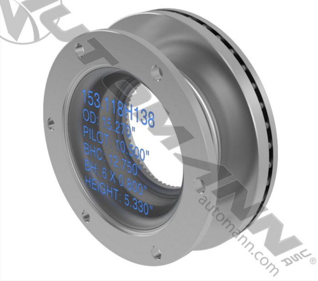 153.118H138- Air Disc Rotor 15.270in - Nick's Truck Parts