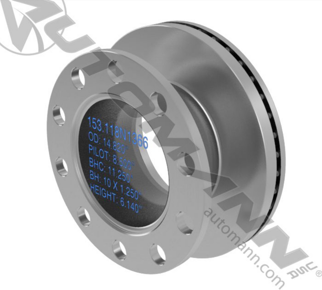 153.118N1366 - Air Disc Rotor 14.820in - Nick's Truck Parts