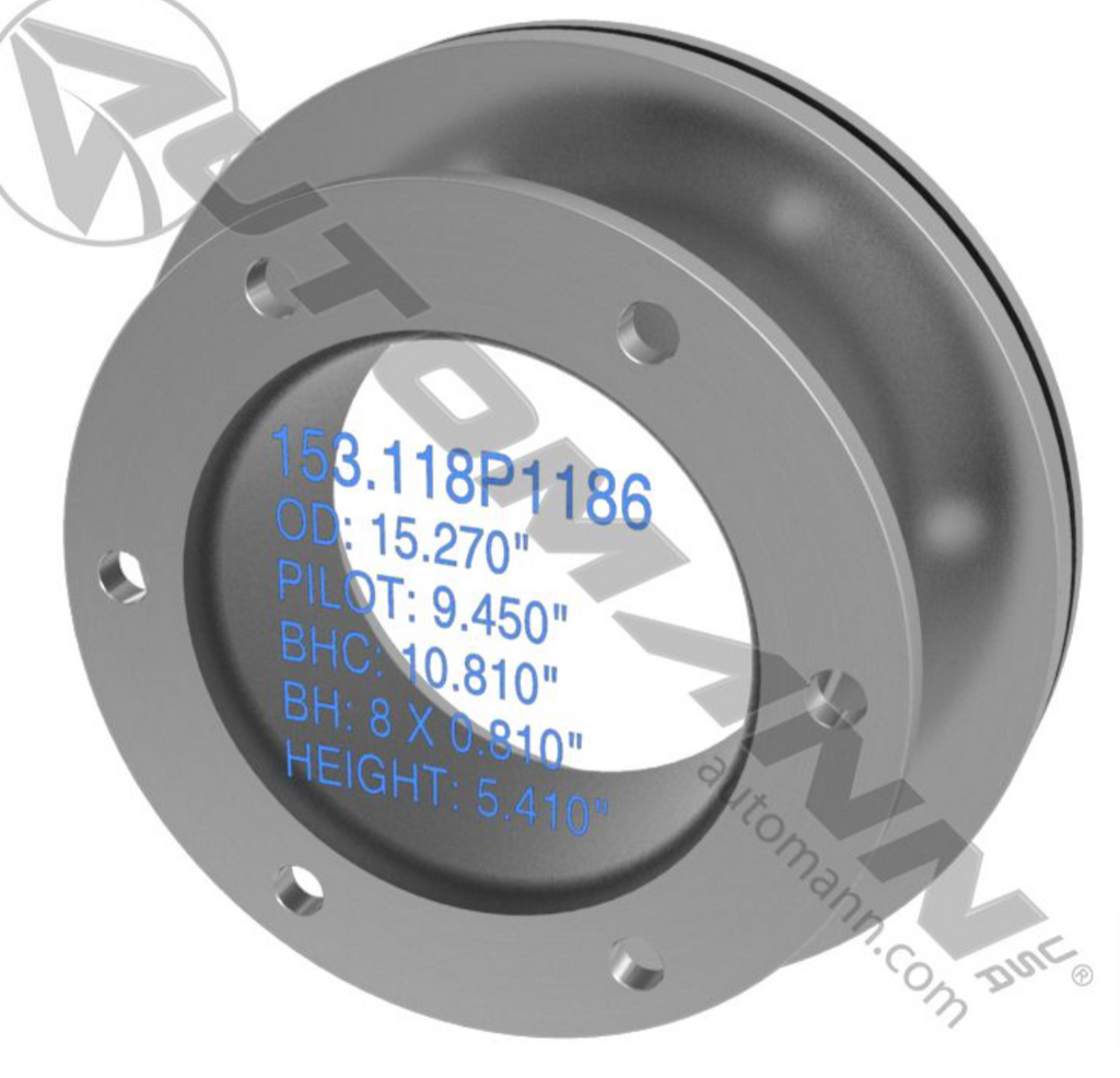 153.118P1186- Air Disc Rotor 15.270in - Nick's Truck Parts