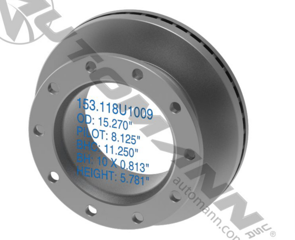 153.118U1009 - Air Disc Rotor 15.270in - Nick's Truck Parts