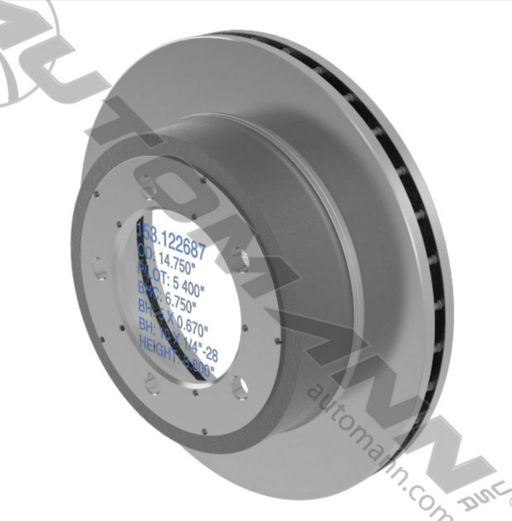 153.122687 - Hydraulic Disc Rotor 14.750in - Nick's Truck Parts