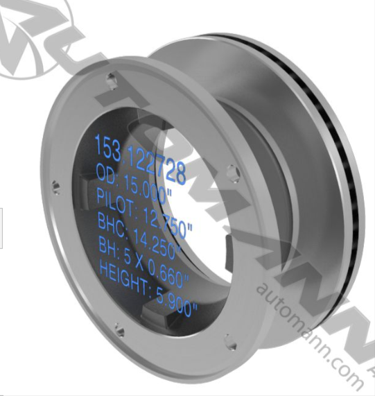 153.122728 -Hydraulic Disc Rotor 15.000in - Nick's Truck Parts