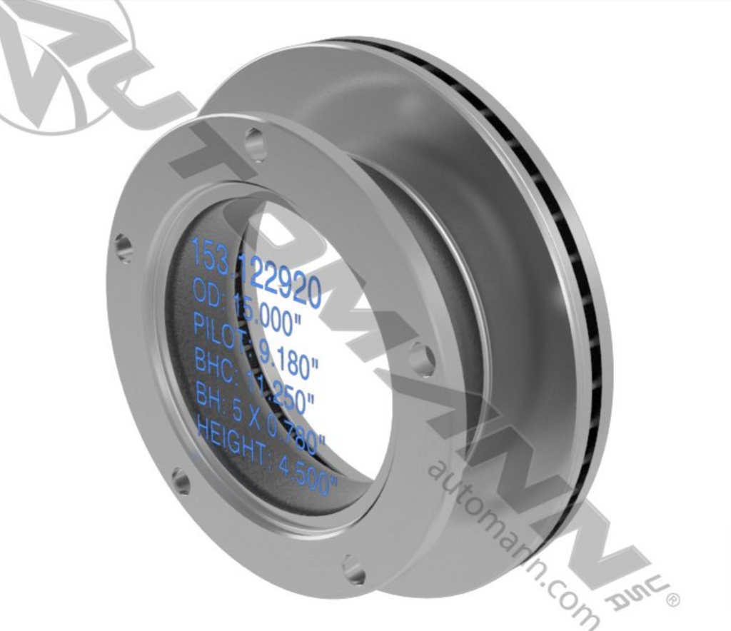 153.12292 - Hydraulic Disc Rotor 15.000in - Nick's Truck Parts
