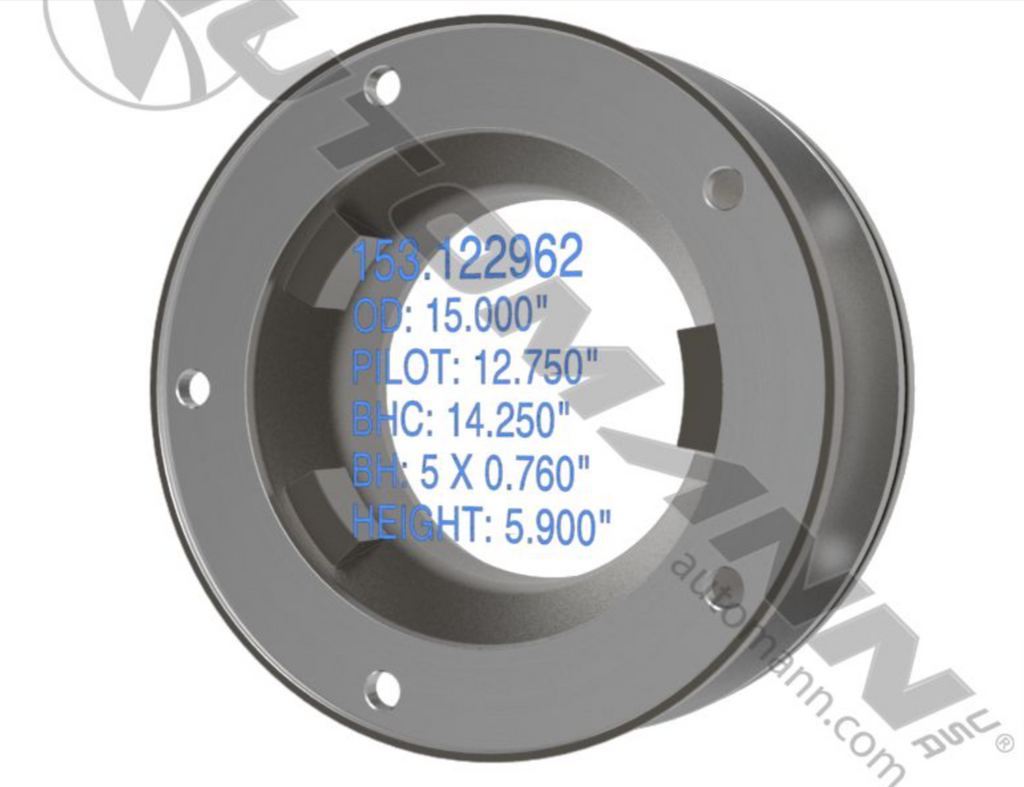 153.122962 - Hydraulic Disc Rotor 15.000in - Nick's Truck Parts