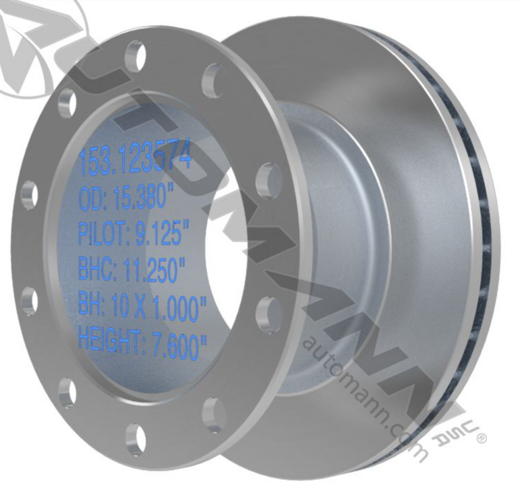 153.123574 - Hydraulic Disc Rotor 15.380in - Nick's Truck Parts