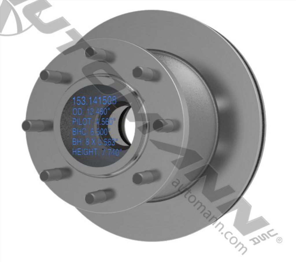 153.141508- Hydraulic Disc Rotor 12.480in - Nick's Truck Parts