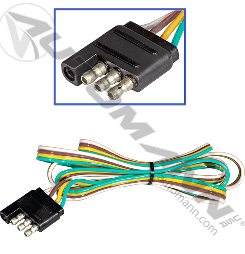 571.PT1604WIRE-48- 4-Way Flat Connector - Trailer End 48in - Nick's Truck Parts