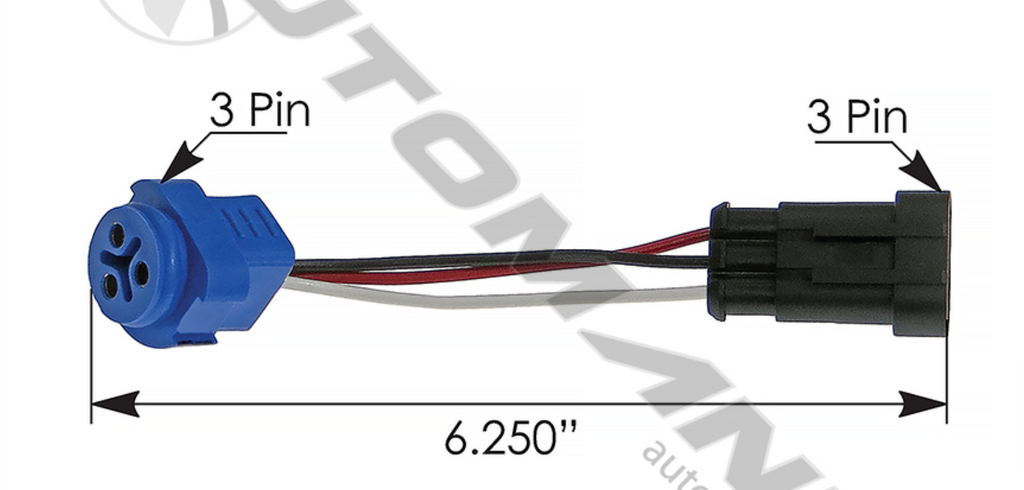 571.PT147 - Pigtail Adapter 3-Way Straight - Nick's Truck Parts