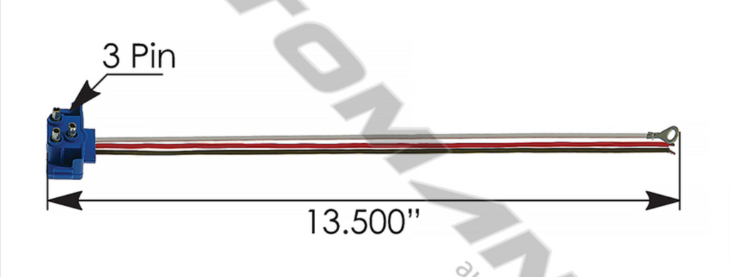 571.PT152- Pigtail 3-Wire Right Angle - Nick's Truck Parts