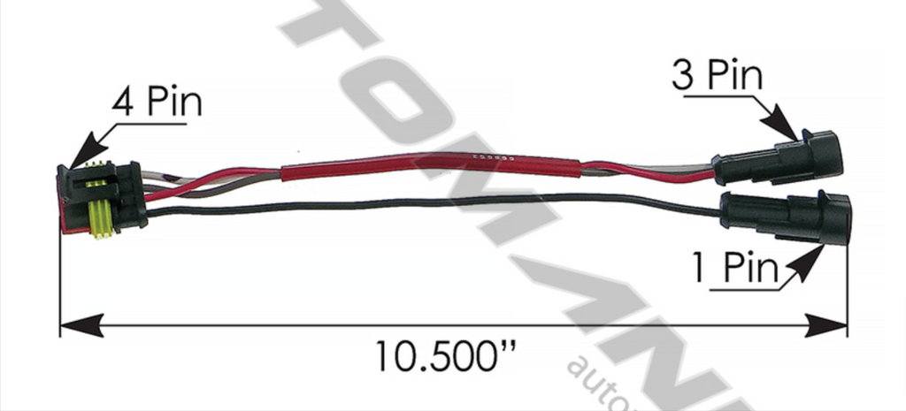 571.PT153 - Pigtail Adapter 4-Wire Split "Y" - Nick's Truck Parts