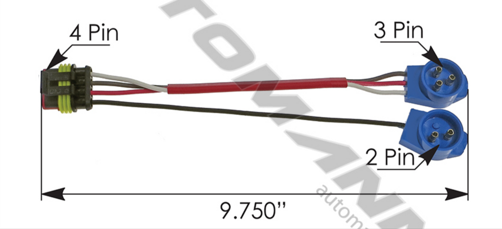 571.PT156 - Pigtail Adapter 4-Wire Split "Y" - Nick's Truck Parts