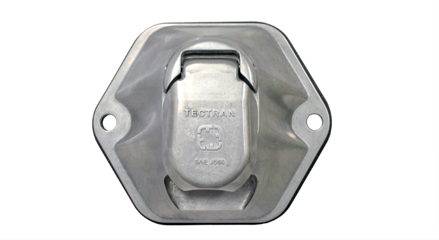670-7215A- Tectran 15 Amp 7-Way Socket w/Breakers Solid Pin - Nick's Truck Parts