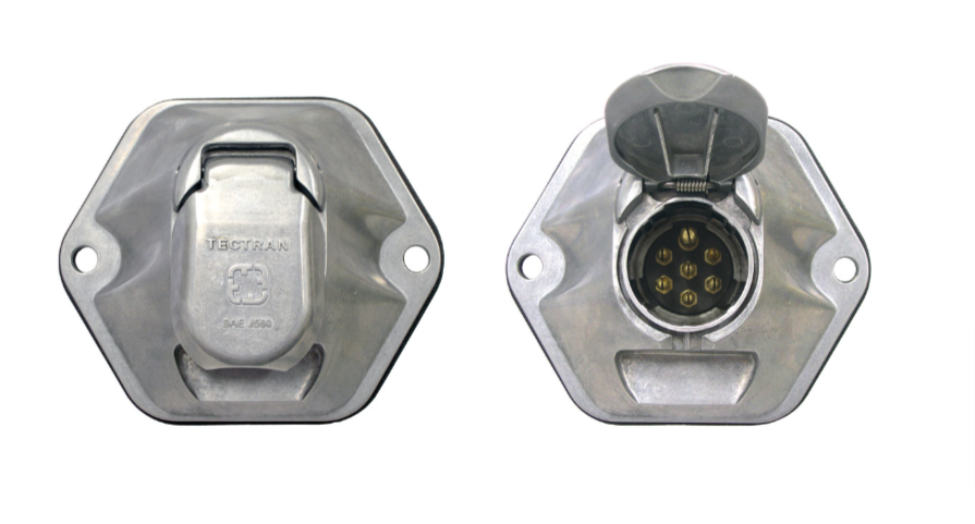670-7230A- Tectran Socket w/30 Amp Breakers Solid Pin - Nick's Truck Parts