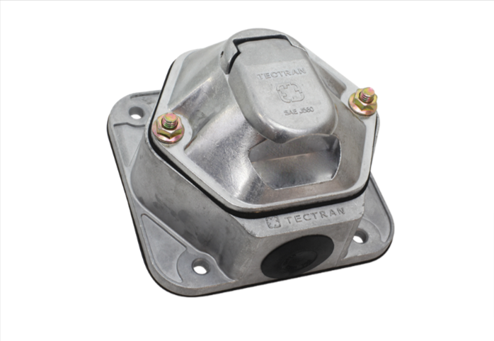 670-P72005- Tectran Socket on Mounting Box, w/o Breakers - Nick's Truck Parts