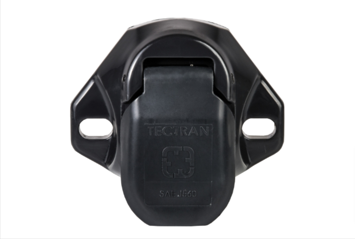 670-75LA- Tectran 7-Way Socket w/Locking Clip /Bullet Terminals - Nick's Truck Parts