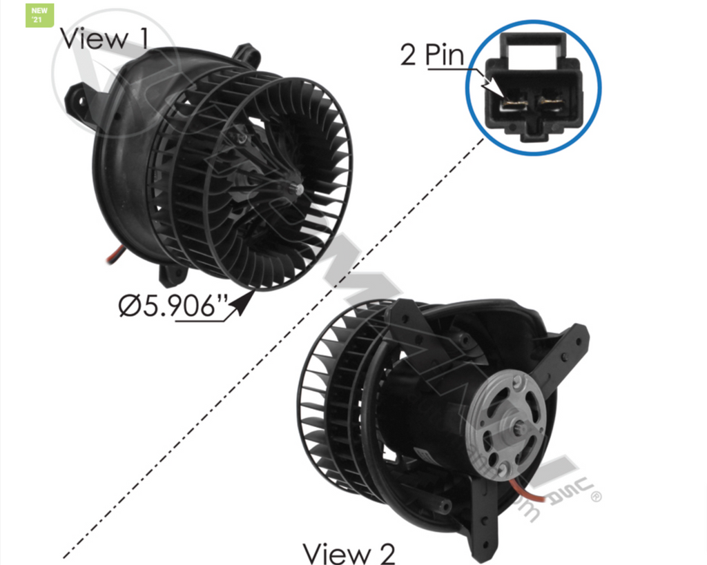 830.21214- Blower HVAC IHC - Nick's Truck Parts
