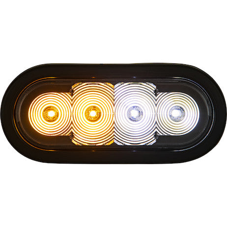 SL62AC- Buyers 6 Inch LED Oval Strobe Light With Amber/Clear LEDs And Clear Lens - Nick's Truck Parts
