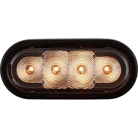 SL62CA- Buyers 6 Inch LED Oval Strobe Light With Amber LEDs And Clear Lens - Nick's Truck Parts