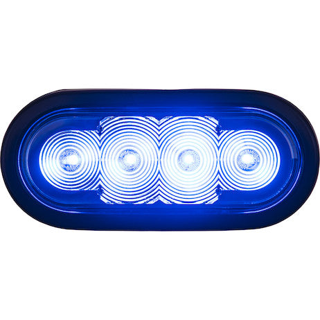 SL62CB- Buyers 6 Inch LED Oval Strobe Light With Blue LEDs And Clear Lens - Nick's Truck Parts