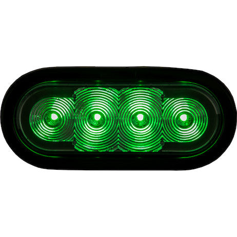 SL62GO- Buyers 6 Inch LED Oval Strobe Light With Green LEDs And Clear Lens - Nick's Truck Parts