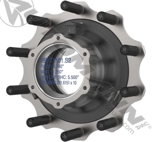 150.T1101.S2-Outboard Mount Hub Assembly, (product_type), (product_vendor) - Nick's Truck Parts