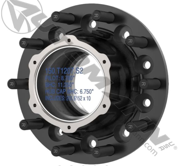 150.T1207.S2-Outboard Mount Hub Assembly, (product_type), (product_vendor) - Nick's Truck Parts