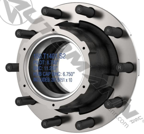 150.T1401.S2-Outboard Mount Hub Assembly, (product_type), (product_vendor) - Nick's Truck Parts
