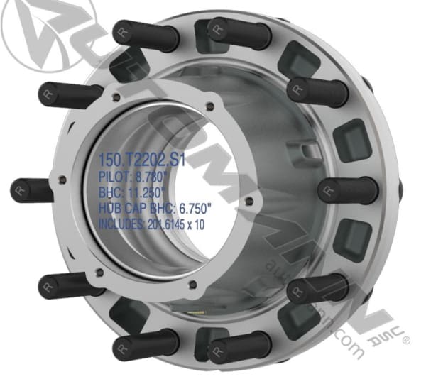 150.T2202.S1-Outboard Mount Wheel Hub Assy Aluminum, (product_type), (product_vendor) - Nick's Truck Parts