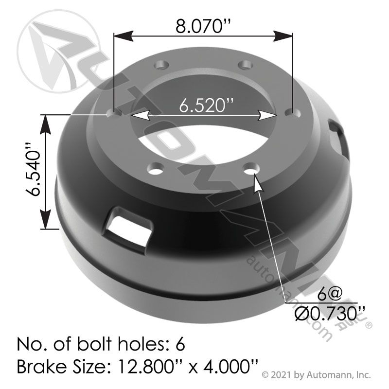 151.3400BA- Brake Drum 325MM X 100MM - Nick's Truck Parts