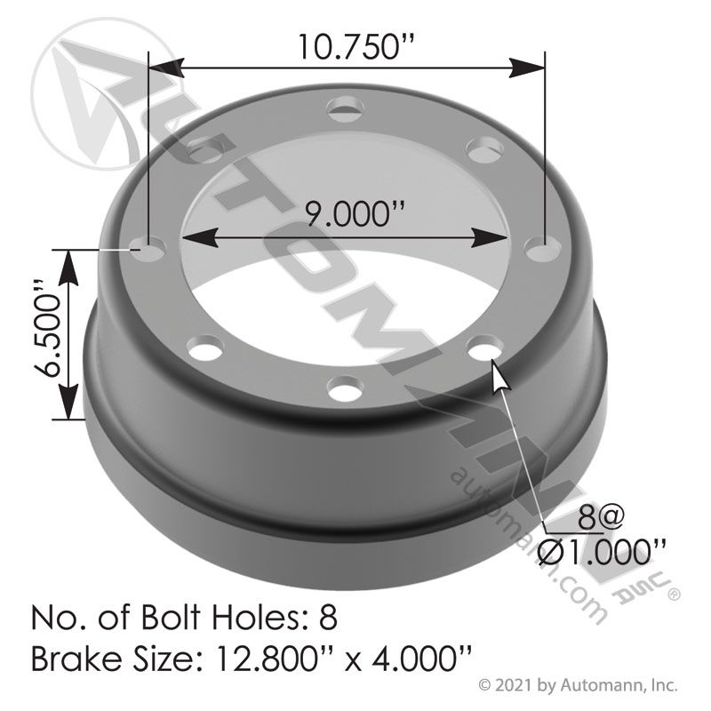 151.3401BA- Brake Drum 325MM X 100MM - Nick's Truck Parts
