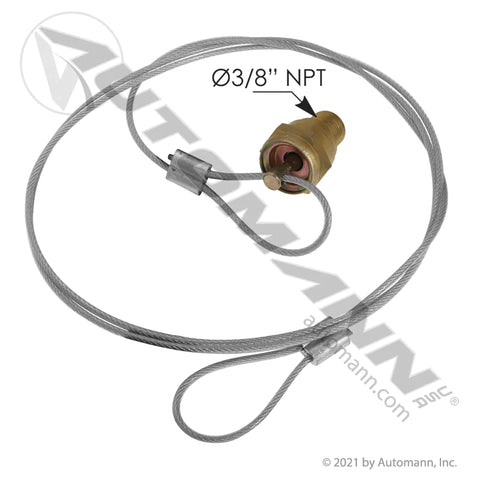 170.15354- Drain Valve 3/8in NPT w/60in Cable - Nick's Truck Parts