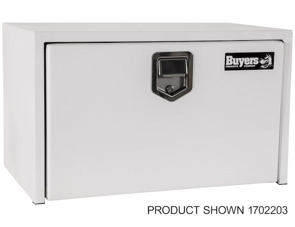 1703205- 14x16x36 Inch White Steel Underbody Truck Box With Paddle Latch - Nicks Truck Parts
