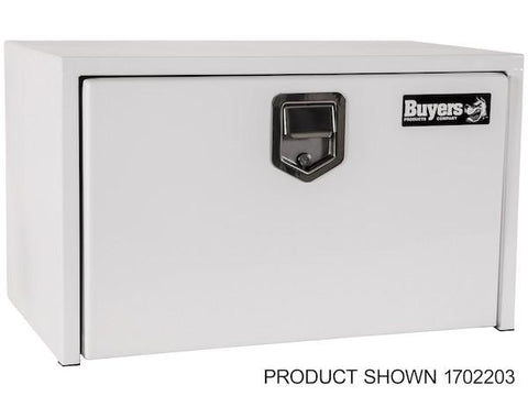 1703205- 14x16x36 Inch White Steel Underbody Truck Box With Paddle Latch - Nicks Truck Parts