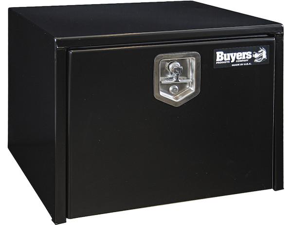 1703322- 15x13x24 Inch Black Steel Underbody Truck Box With T-Handle - Nicks Truck Parts
