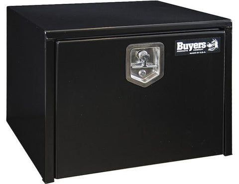1703322- 15x13x24 Inch Black Steel Underbody Truck Box With T-Handle - Nicks Truck Parts