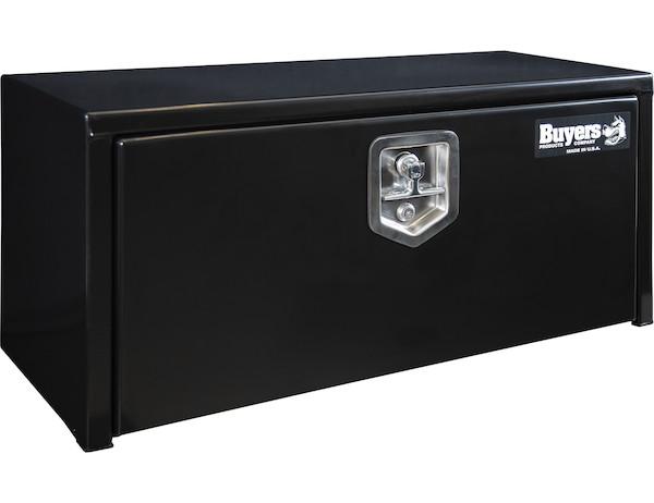 1703353- 14x12x30 Inch Black Steel Underbody Truck Box With T-Handle - Nicks Truck Parts