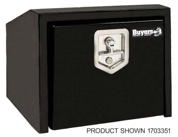 1703355- 14/10.5x12x30 Inch Black Steel Underbody Truck Box With Slanted Back - Nicks Truck Parts