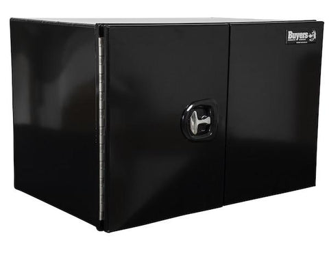 1705903- 18x18x30 Inch XD Black Smooth Aluminum Underbody Truck Box With Barn Door - Double Barn Door, 3-Point Compression Latch - Nick's Truck Parts