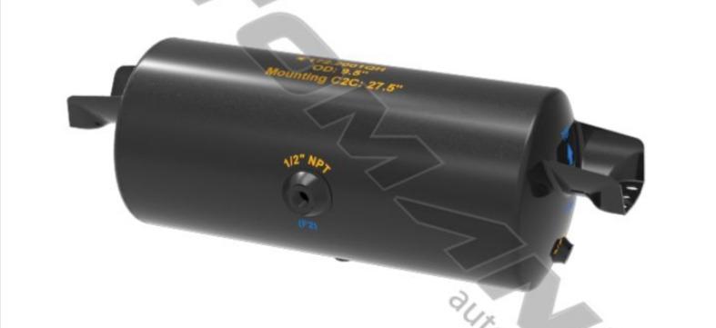 172.2001QH-  Air Tank 1488 Cubic in Vol 9.500in Dia - Nick's Truck Parts