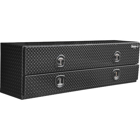Buyers- 1721578- 21x18x72 Inch Gloss Black Diamond Tread Aluminum Flatbed Contractor With Lower Door - Nicks Truck Parts