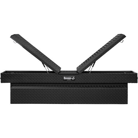 1722423- 23x27x71 Inch Textured Matte Black Diamond Tread Aluminum Gull Wing Truck Box - Nicks Truck Parts