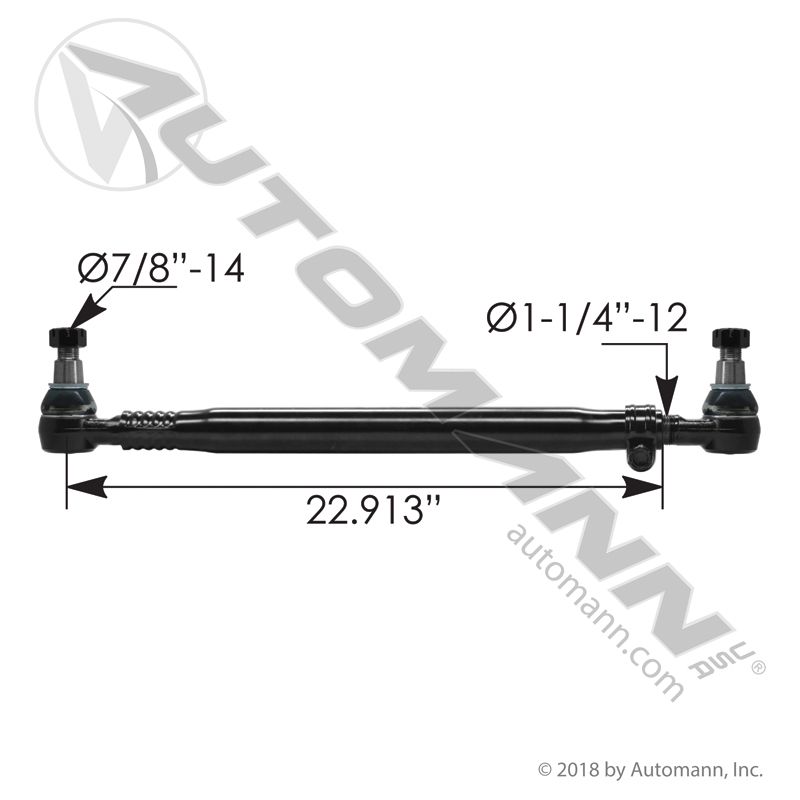 346-265- Drag Link 27.310in C to C Kenworth - Nick's Truck Parts